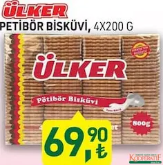 ÜLKER PETİBÖR BİSKÜVİ 4X200 G